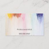 カラフル | ブラシストローク | パレットとブラシ 名刺 (裏面)