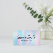 カラフル |ブラシストローク |ホログラフィック勾配 名刺 (スタンド正面)