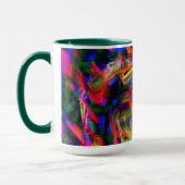 カラフル「ブラシストローク」付きツイスト正方形 マグカップ (左)