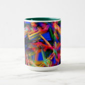 カラフル「ブラシストローク」付きツイスト正方形 マグカップ (中央)