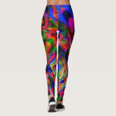 カラフル「ブラシストローク」付きツイスト正方形 レギンス (裏面)