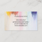 カラフル | ブラシストローク | 芸術的 名刺 (裏面)