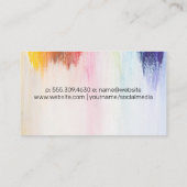 カラフル | ブラシ付絵を描き | アーティストモダン 名刺 (裏面)