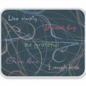 カラフル&ブラックレタリングと抽象化 シール (正面)