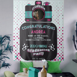 カラフル ブラック ピンク ティール レトロ グラデーション フォト バックドロップ タペストリー