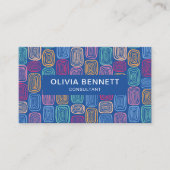 カラフル ブルー アブストラクト 名刺 (正面)