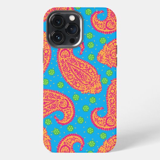 カラフル ペイズリー柄 iPhone カバー (裏面)