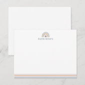 カラフル ボヘミアンレインボーライン 子供向けステーショナリー ノートカード (正面/裏面)