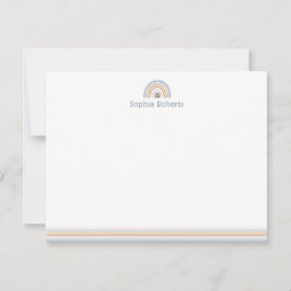 カラフル ボヘミアンレインボーライン 子供向けステーショナリー ノートカード