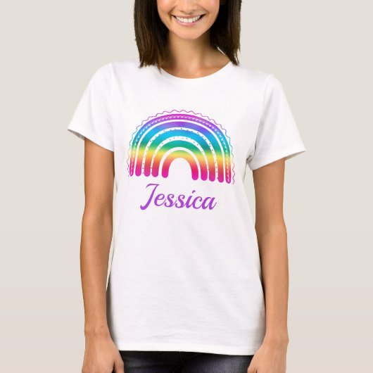 カラフル ボーホー レインボー Tシャツ (正面)