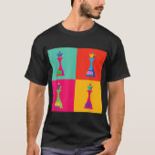 カラフル ポップアート チェスの女王 Tシャツ (正面)