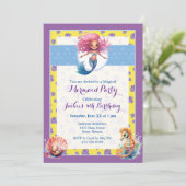 カラフル・マジカル・マーメイド・バースデー・パーティー 招待状 (スタンド正面)