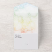 カラフル マーブル レインボー オールインワン 招待状 (外側)