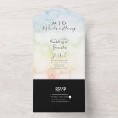 カラフル マーブル レインボー オールインワン 招待状 (内側)