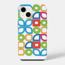 カラフル ミッドセンチュリー モダン ホワイト iPhone カバー