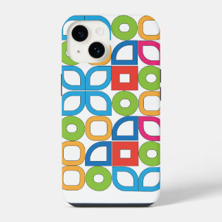 カラフル ミッドセンチュリー モダン ホワイト iPhone カバー