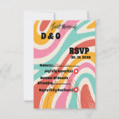 カラフル ミニマル ウェディング 出欠カード (正面)