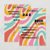 カラフル ミニマル ウェディング 出欠カード (正面/裏面)