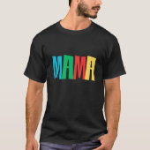 カラフル ミニマル ママ タイポグラフィ Tシャツ (正面)