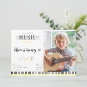 カラフル ミュージック パーティー バースデー 招待状 (スタンド正面)