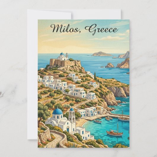 カラフル ミロス ギリシャ エーゲ海 旅行 カード (正面)