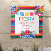 カラフル メキシコ柄セラペ 花のフィエスタ タペストリー