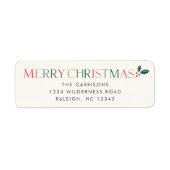 カラフル メリークリスマスカード 返信先住所 ラベル (正面)