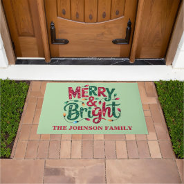 カラフル メリークリスマス ドアマット