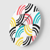 カラフル,モダンおもしろい，明るい幾何学図形 ラージ壁時計 (傾斜)