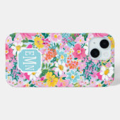 カラフル モダンガーデン モノグラム Case-Mate iPhoneケース (裏面 (横))
