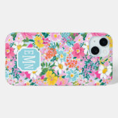 カラフル モダンガーデン モノグラム Case-Mate iPhoneケース (裏面 (横))