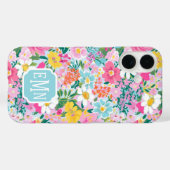 カラフル モダンガーデン モノグラム Case-Mate iPhoneケース (裏面 (横))