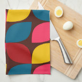 カラフル,モダントレンディー,都市花抽象化 キッチンタオル (四つ折り)