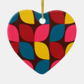 カラフル,モダントレンディー，都市花抽象化 セラミックオーナメント (正面)