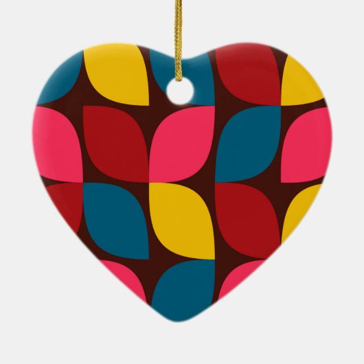 カラフル,モダントレンディー，都市花抽象化 セラミックオーナメント (裏面)