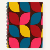 カラフル,モダントレンディー，都市花抽象化 ノートブック (正面)