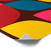 カラフル,モダントレンディー,都市花抽象化 ポスター (角)