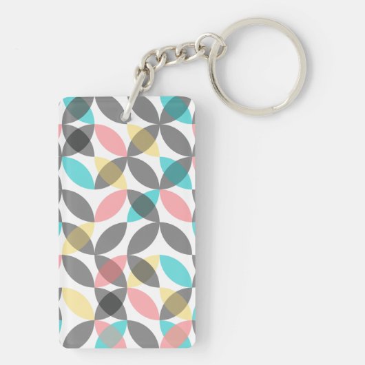 カラフル,モダン明るい円 キーホルダー (裏面)