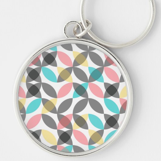 カラフル,モダン明るい円 キーホルダー (正面)
