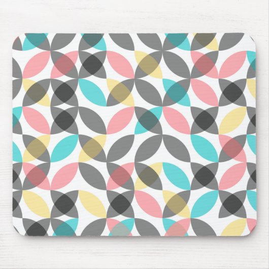 カラフル,モダン明るい円 マウスパッド (正面)