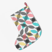 カラフル,モダン明るい円 ラージクリスマスストッキング (裏面 (吊り時))