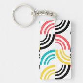 カラフル,モダン,おもしろい，明るい幾何学的グラフィック キーホルダー (正面)