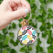 カラフル,モダン,おもしろい，明るい幾何学的グラフィック キーホルダー (手)