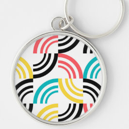 カラフル,モダン,おもしろい，明るい幾何学的グラフィック キーホルダー