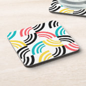カラフル,モダン,おもしろい，明るい幾何学的グラフィック コースター (左側)