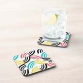 カラフル,モダン,おもしろい，明るい幾何学的グラフィック コースター (右側)