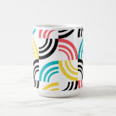 カラフル,モダン,おもしろい,明るい幾何学的グラフィック コーヒーマグカップ (中央)