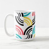 カラフル,モダン,おもしろい,明るい幾何学的グラフィック コーヒーマグカップ (左)