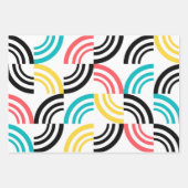 カラフル,モダン,おもしろい，明るい幾何学的グラフィック ラッピングペーパーシート (正面2)