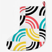 カラフル,モダン,おもしろい，明るい幾何学的グラフィック ラージクリスマスストッキング (裏面)